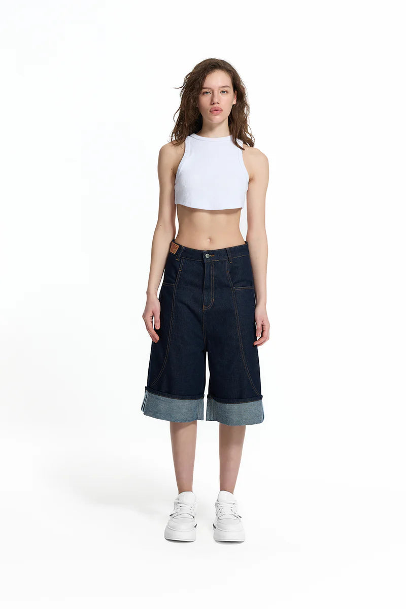 BERMUDA VDR JEANS BAINHA COM DOBRA - Carla Valente