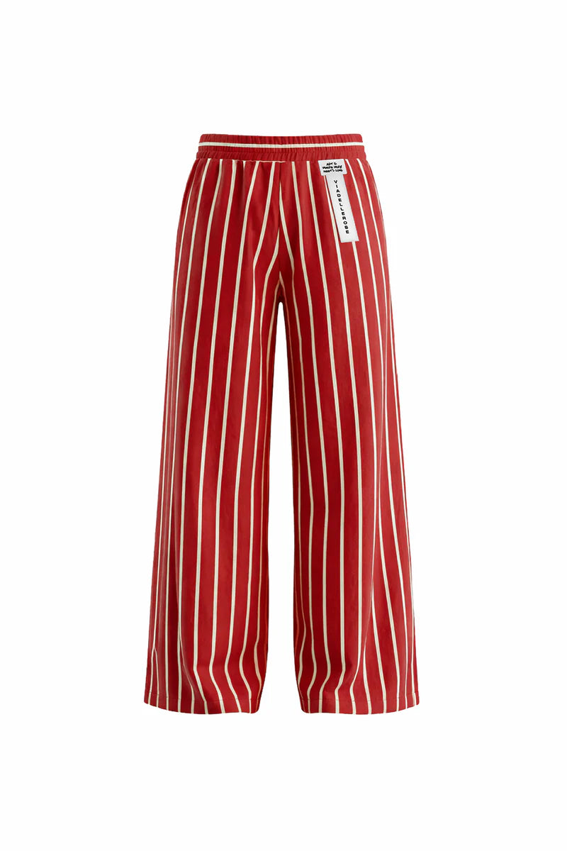 CALÇAS VDR WIDE LEG RISCAS CINTA COM ELÁSTICO COM CORDÃO - Carla Valente