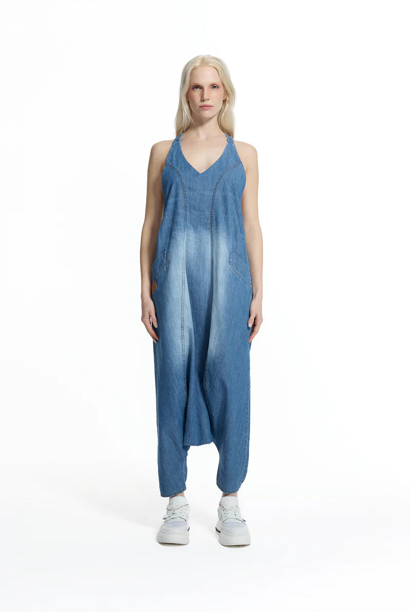 JUMPSUIT VDR BUGGY JEANS DECOTE EM V - Carla Valente