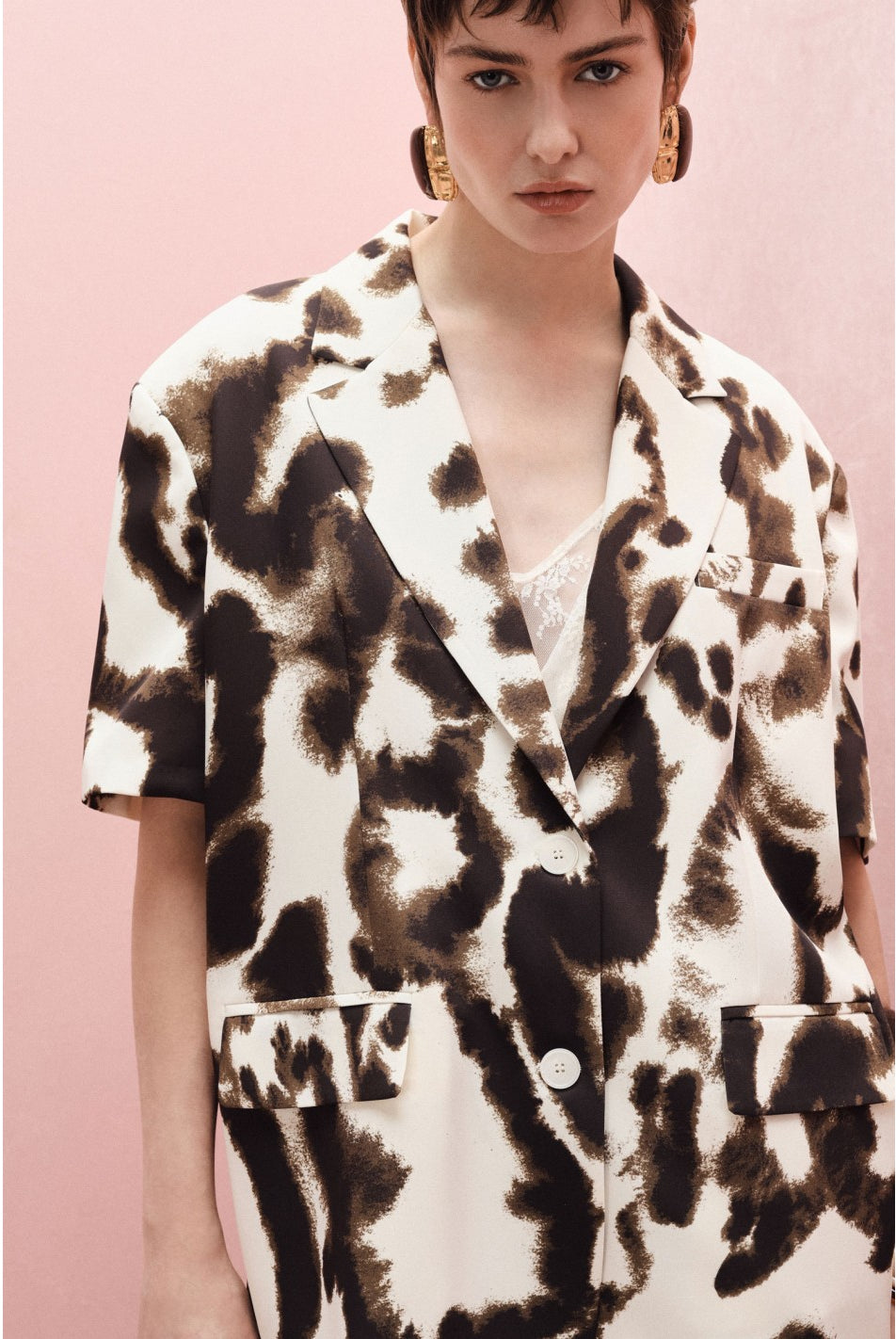 BLAZER IMPERIAL MANGA CURTA ANIMAL PRINT - Carla Valente