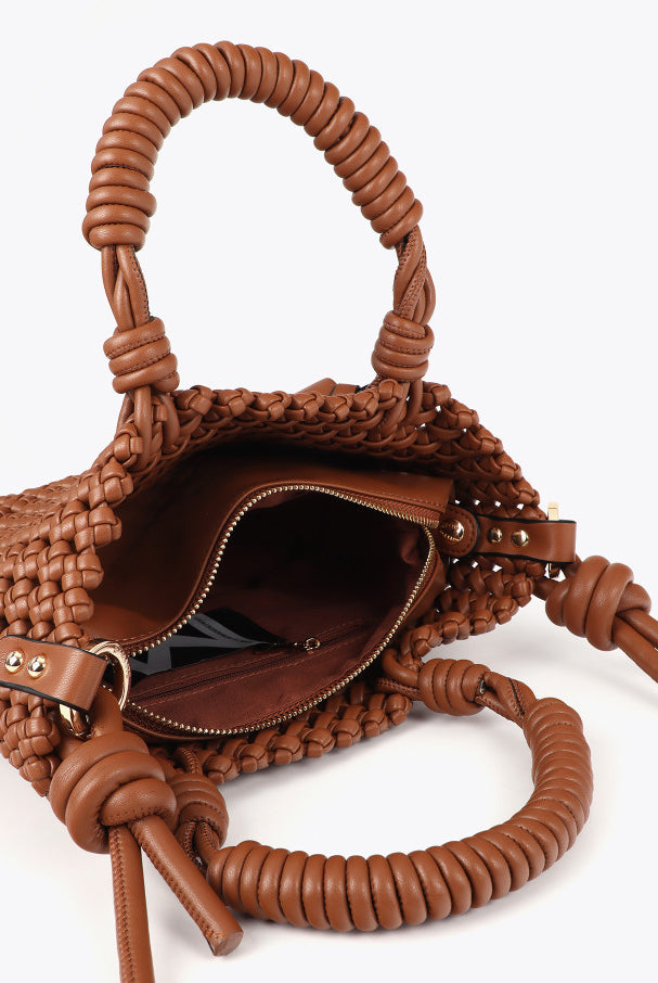 BOLSA MAITE TIRACOLO ENTRANÇADA COM NÓS EFEITO PELE - Carla Valente