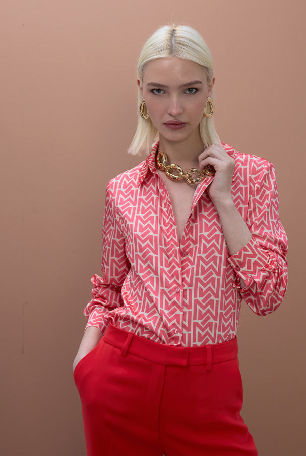 CAMISA MAITE DE CETIM COM LOGO - Carla Valente