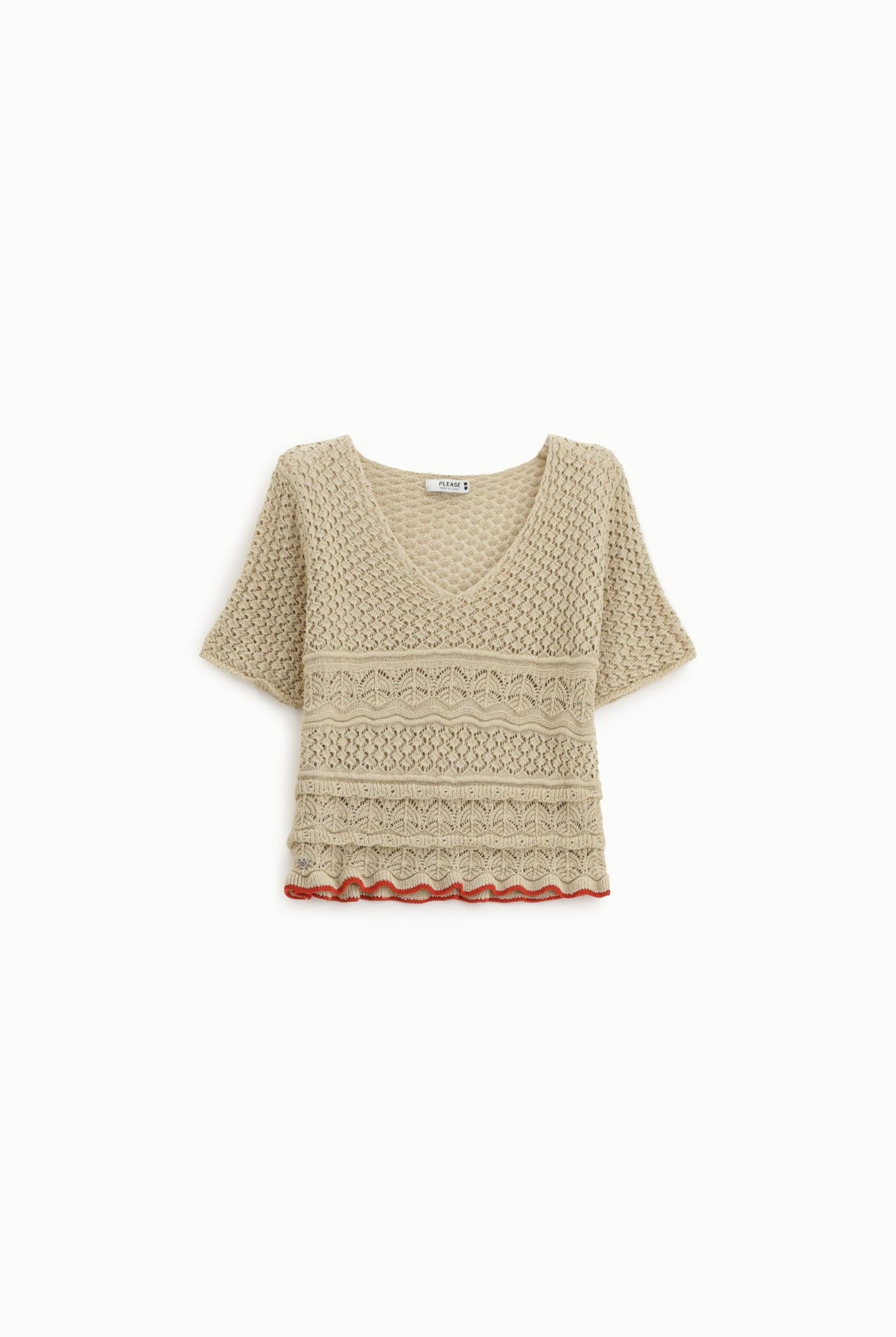 BLUSA PLEASE PERFURADA DECOTE EM V - Carla Valente