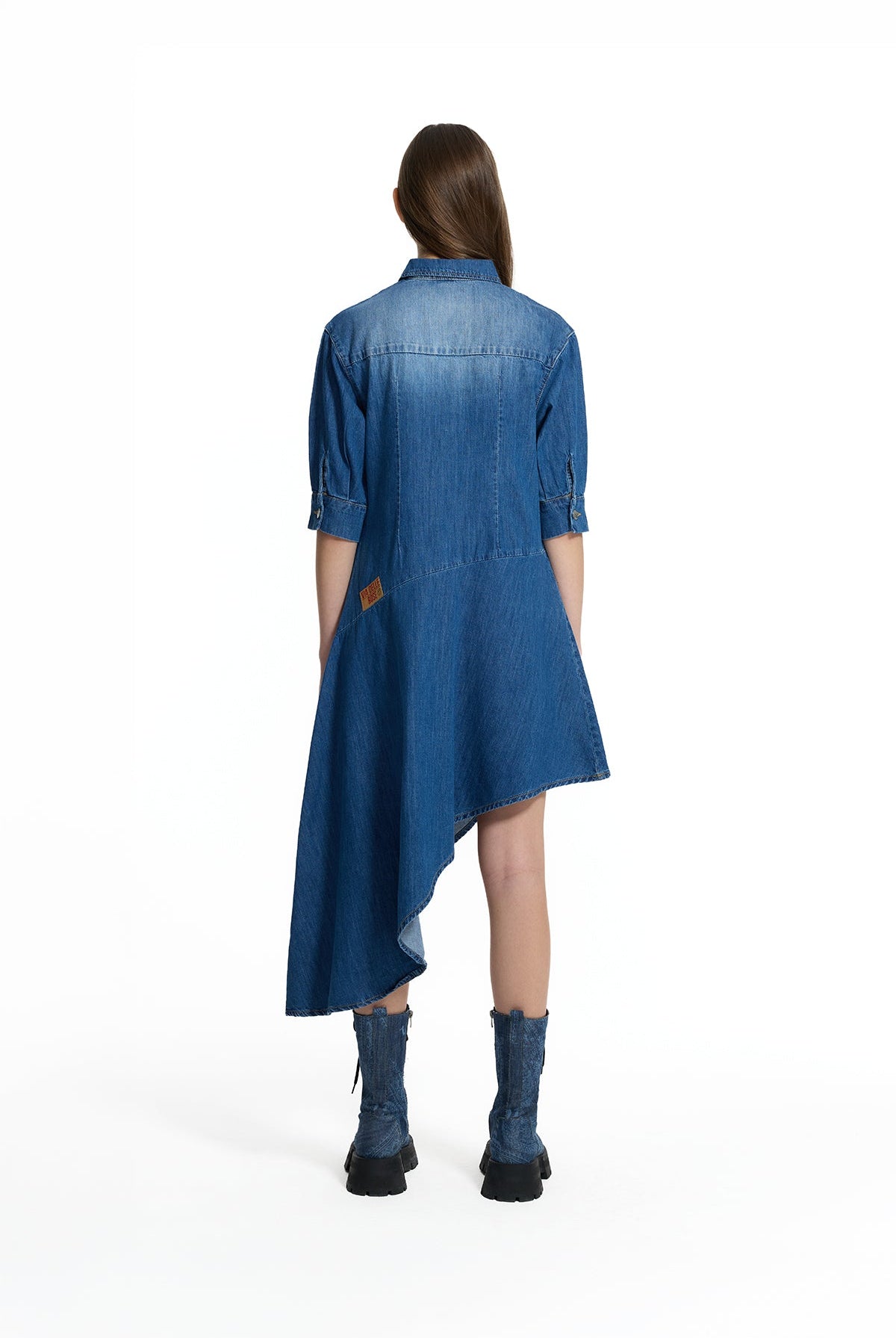 VESTIDO VDR CAMISEIRO GANGA ASSIMÉTRICO C/ CINTO - Carla Valente