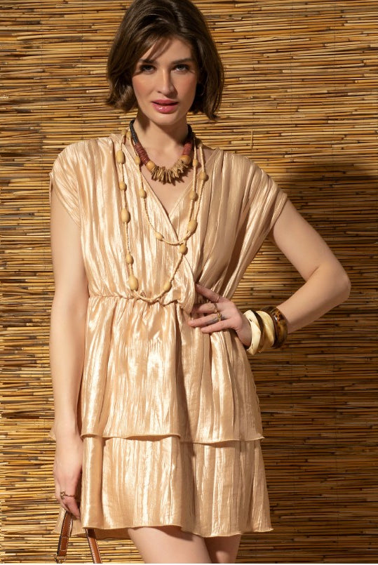 VESTIDO FOURSOUL TECIDO FALSO LISO CURTO - Carla Valente