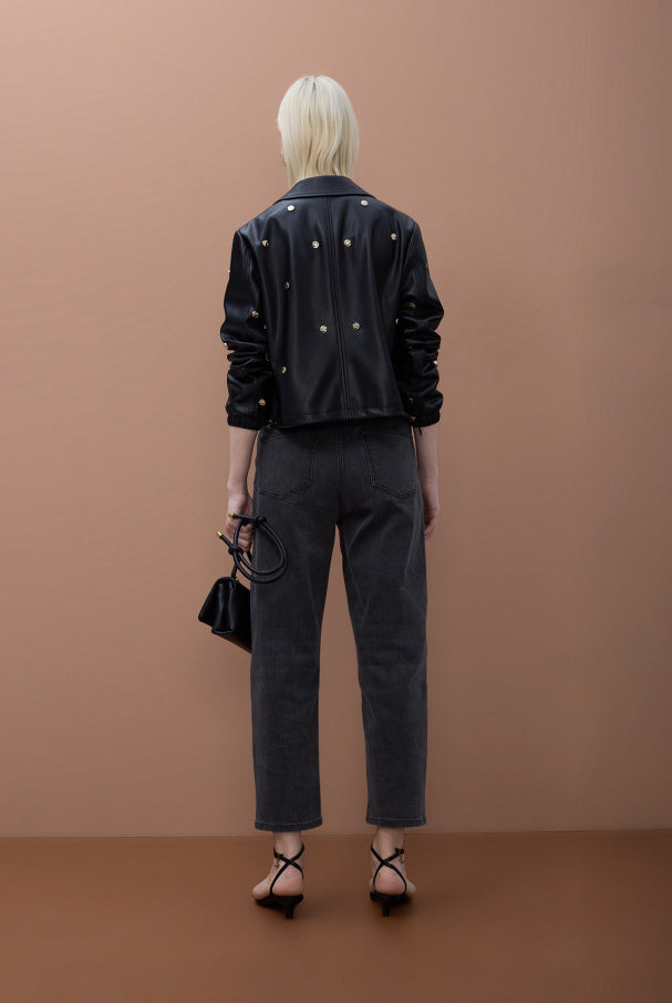 JACKET MAITE COM TACHAS REDONDAS EFEITO PELE - Carla Valente