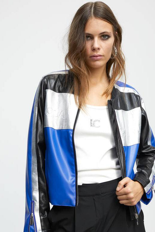 JAQUETA LOLA CASDMNT BIKER C/EFEITO COURO - Carla Valente