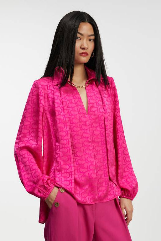 CAMISA LOLA CASADMNT C/LENÇO JACQUARD LOGO - Carla Valente