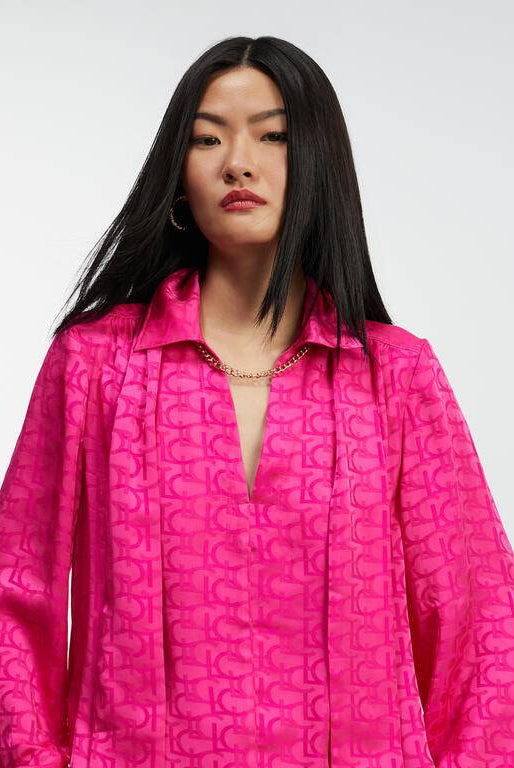 CAMISA LOLA CASADMNT C/LENÇO JACQUARD LOGO - Carla Valente