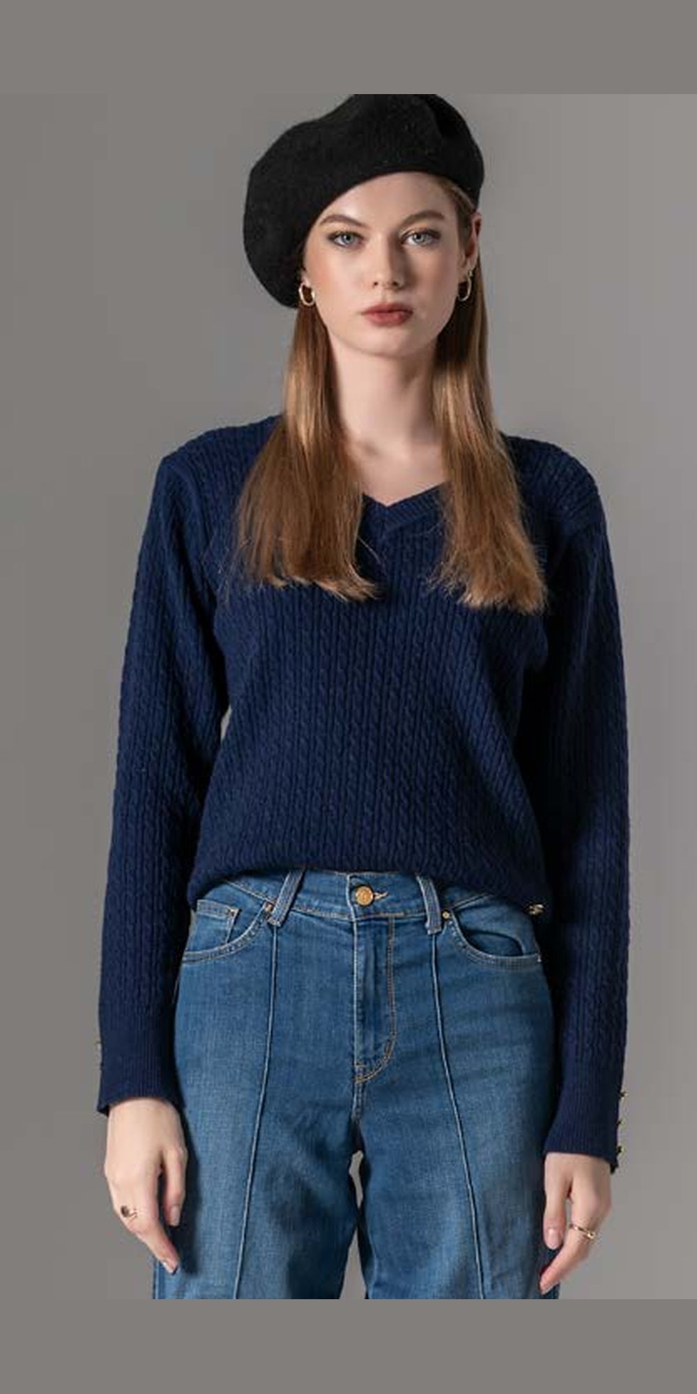 Calça LiberJeans Kale EF de perna larga - detalhe frontal