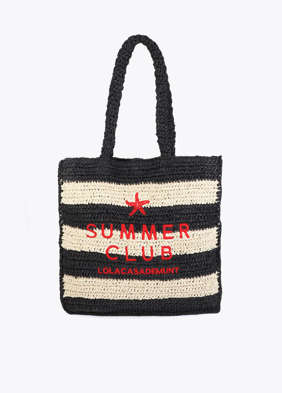BOLSA LOLA CASADMNT EFEITO RAFIA E RISCAS BORDADO 3D - Carla Valente
