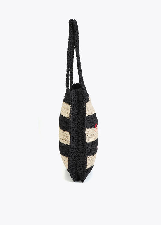 BOLSA LOLA CASADMNT EFEITO RAFIA E RISCAS BORDADO 3D - Carla Valente