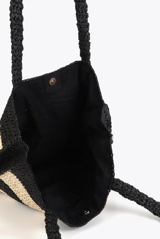 BOLSA LOLA CASADMNT EFEITO RAFIA E RISCAS BORDADO 3D - Carla Valente