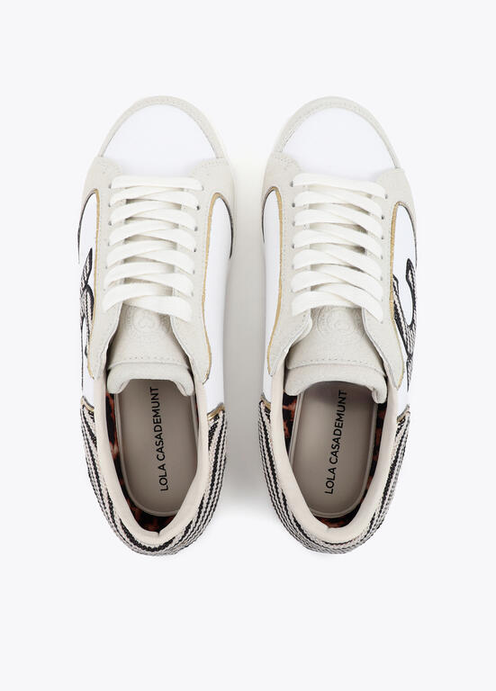 TÉNIS LOLA CASADMNT LOGO TECIDOS COMBINADOS DETALHES PELE - Carla Valente