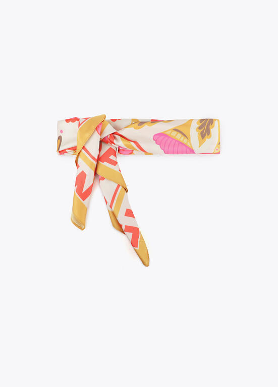 LENÇO LOLA CASADMNT ACETINADO FLORAL E TIGRES - Carla Valente