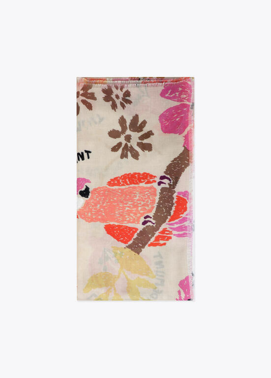 LENÇO LOLA CASADMNT MOTIVOS FLORAIS E AVES - Carla Valente
