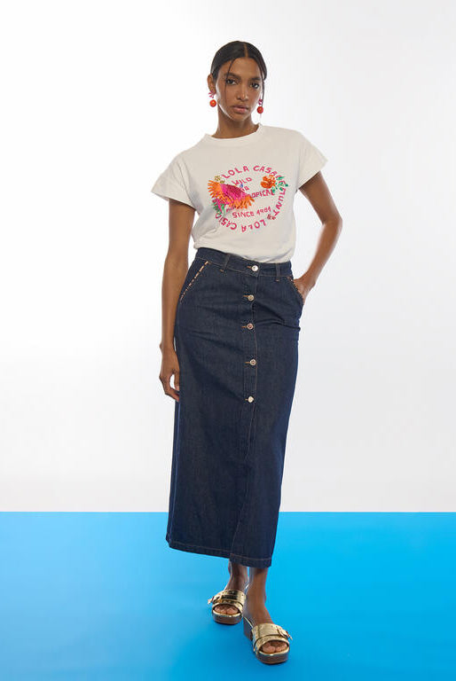 T-SHIRT LOLA CASADMNT DE PAPAGAIO COM PENAS - Carla Valente