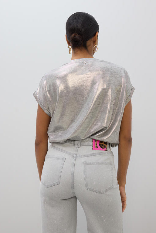 T-SHIRT LOLA CASADMNT DECOTE EM V LAMINA - Carla Valente