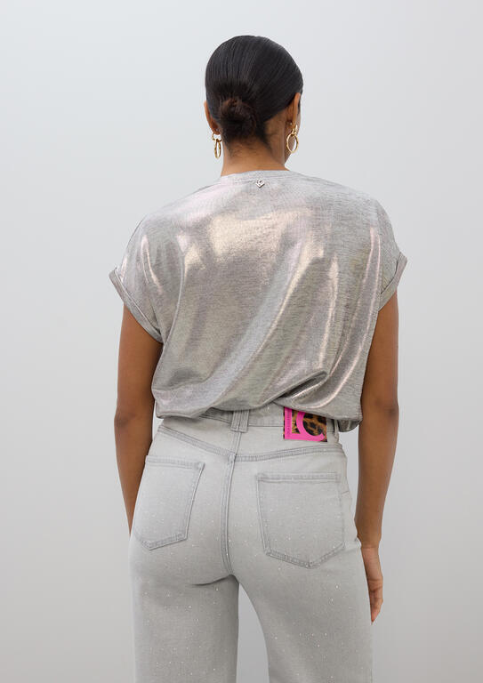 T-SHIRT LOLA CASADMNT DECOTE EM V LAMINA - Carla Valente