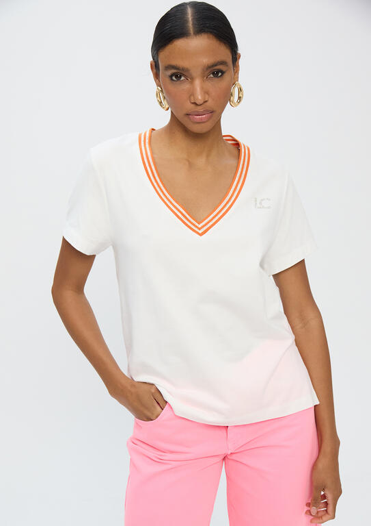 T-SHIRT LOLA CASADMNT DECOTE V E FITA - Carla Valente