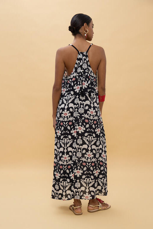 VESTIDO LOLA CASADEMUNT LONGO ESTAMPADO ÉTNICO COM ALÇAS - Carla Valente