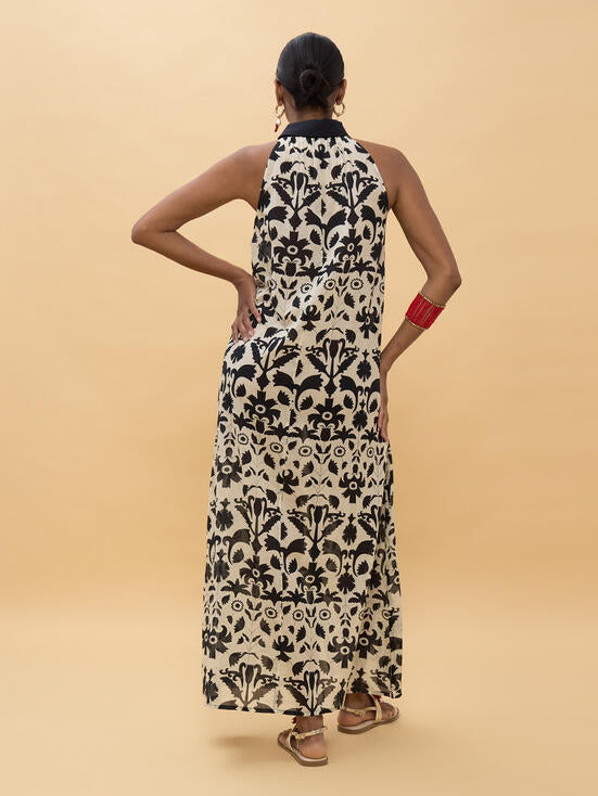 VESTIDO LOLA CASADEMUNT ESTAMPADO FLORAL CONTRASTE - Carla Valente