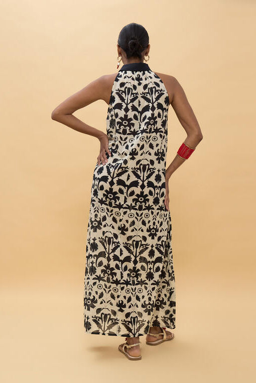 VESTIDO LOLA CASADEMUNT ESTAMPADO FLORAL CONTRASTE - Carla Valente