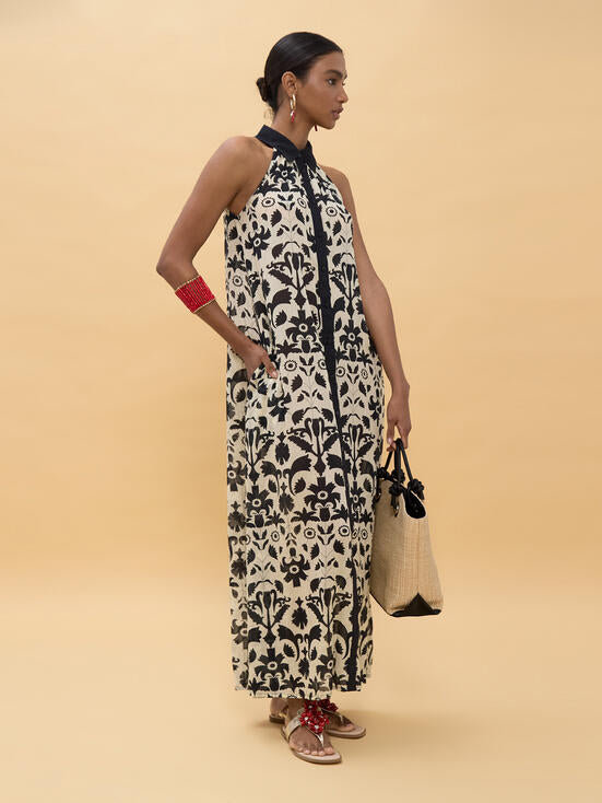 VESTIDO LOLA CASADEMUNT ESTAMPADO FLORAL CONTRASTE - Carla Valente