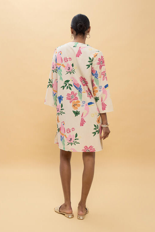 VESTIDO LOLA CASADMUNT CURTO FLORES MULTICOLORIDAS - Carla Valente