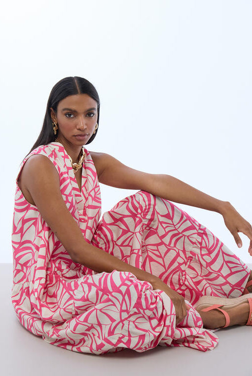 VESTIDO LOLA CASADEMUNT VOLUMOSO ESTAMPA FOLHAS DEC V - Carla Valente