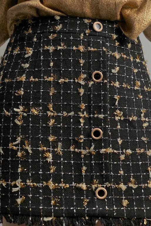 MINI SAIA MAITE C/DETALHES EM LUREX - Carla Valente