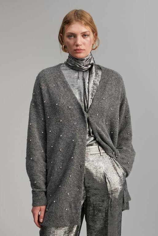 CARDIGAN MAITE LONGO C/BRILHANTES - Carla Valente