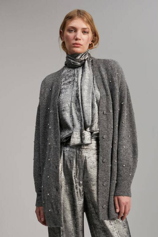 CARDIGAN MAITE LONGO C/BRILHANTES - Carla Valente