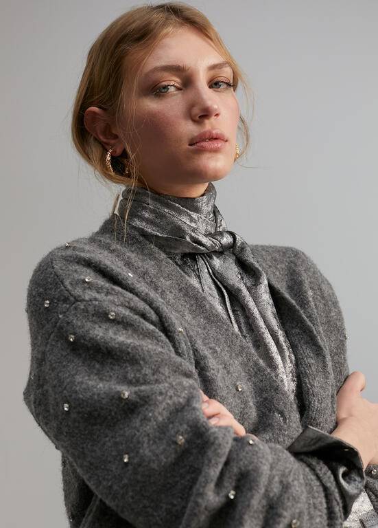 CARDIGAN MAITE LONGO C/BRILHANTES - Carla Valente