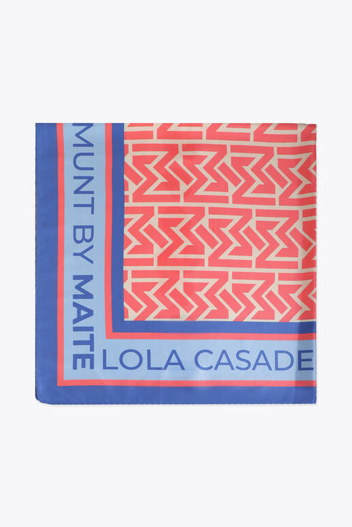 LENÇO MAITE ACETINADO COM ESTAMPADO MONA - Carla Valente
