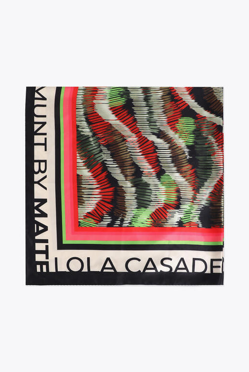 LENÇO MAITE ACETINADO ESTAMPA MONOGRAMA - Carla Valente