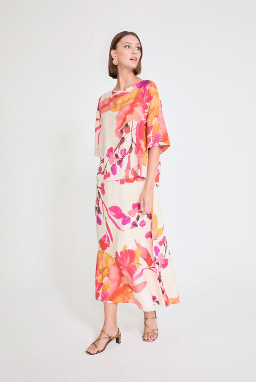 BLUSA MAITE MANGA CURTA PRINT FLORAL - Carla Valente
