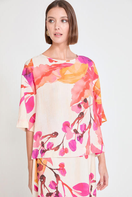 BLUSA MAITE MANGA CURTA PRINT FLORAL - Carla Valente