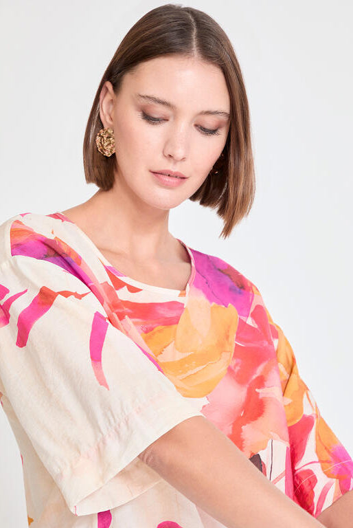 BLUSA MAITE MANGA CURTA PRINT FLORAL - Carla Valente