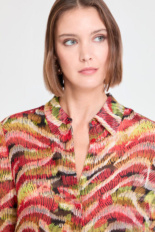CAMISA MAITE MANGA LARGA PRINT SERPENTE - Carla Valente