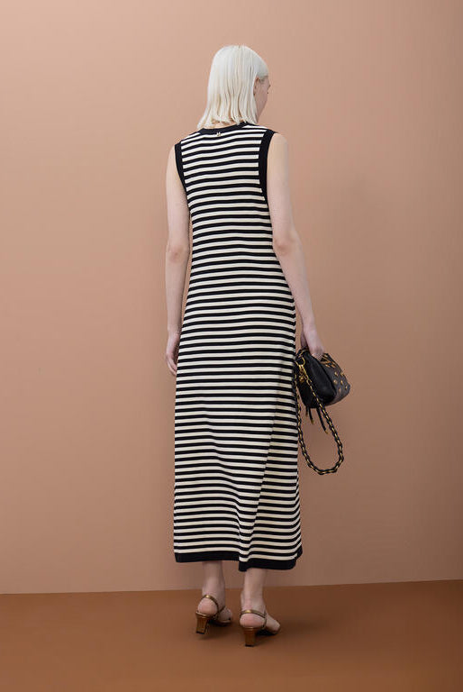 VESTIDO MAITE TRICOT MARINHEIRO ABERTO - Carla Valente