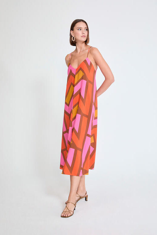 VESTIDO MAITE ALÇA DECOTE EM V LOGO M - Carla Valente