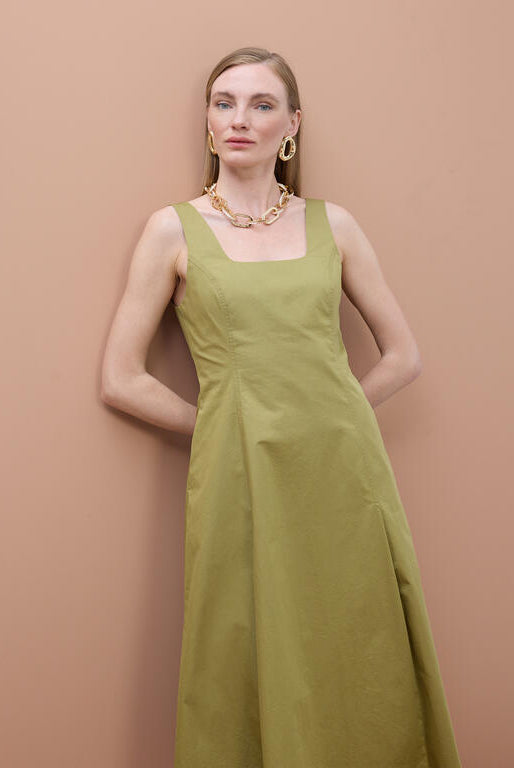 VESTIDO MAITE POPELIN COM ALÇAS AJUSTADO - Carla Valente
