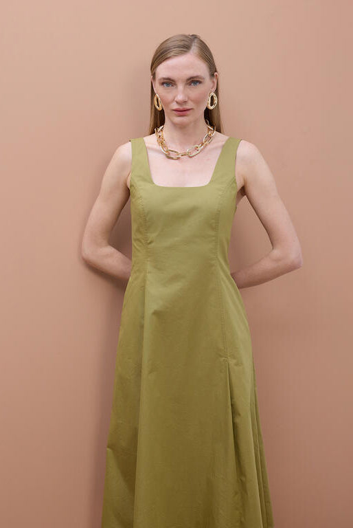 VESTIDO MAITE POPELIN COM ALÇAS AJUSTADO - Carla Valente