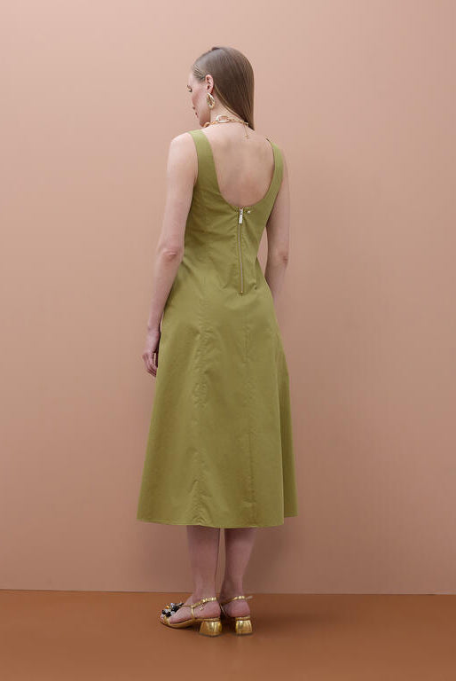 VESTIDO MAITE POPELIN COM ALÇAS AJUSTADO - Carla Valente