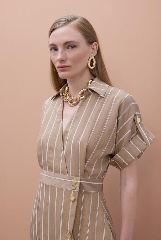 VESTIDO MAITE CAMISEIRO RISCAS - Carla Valente