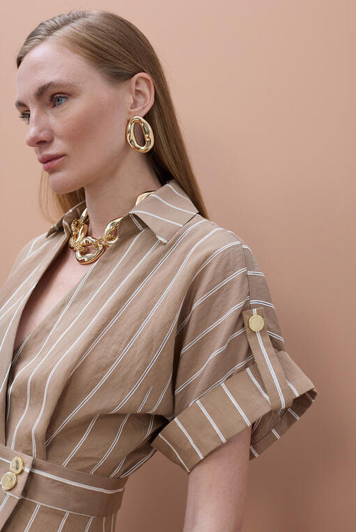 VESTIDO MAITE CAMISEIRO RISCAS - Carla Valente