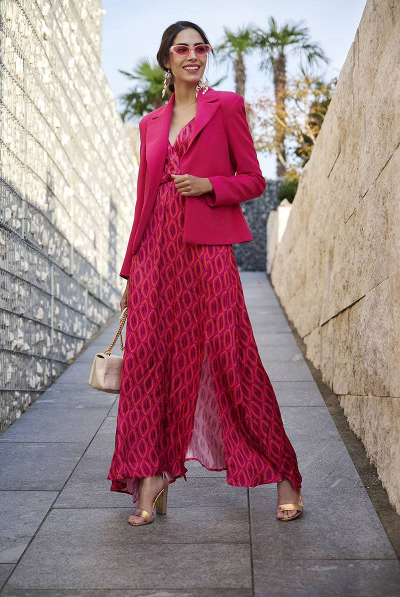VESTIDO YES ZEE SLIP LONGO ESTAMPADO LOG - Carla Valente