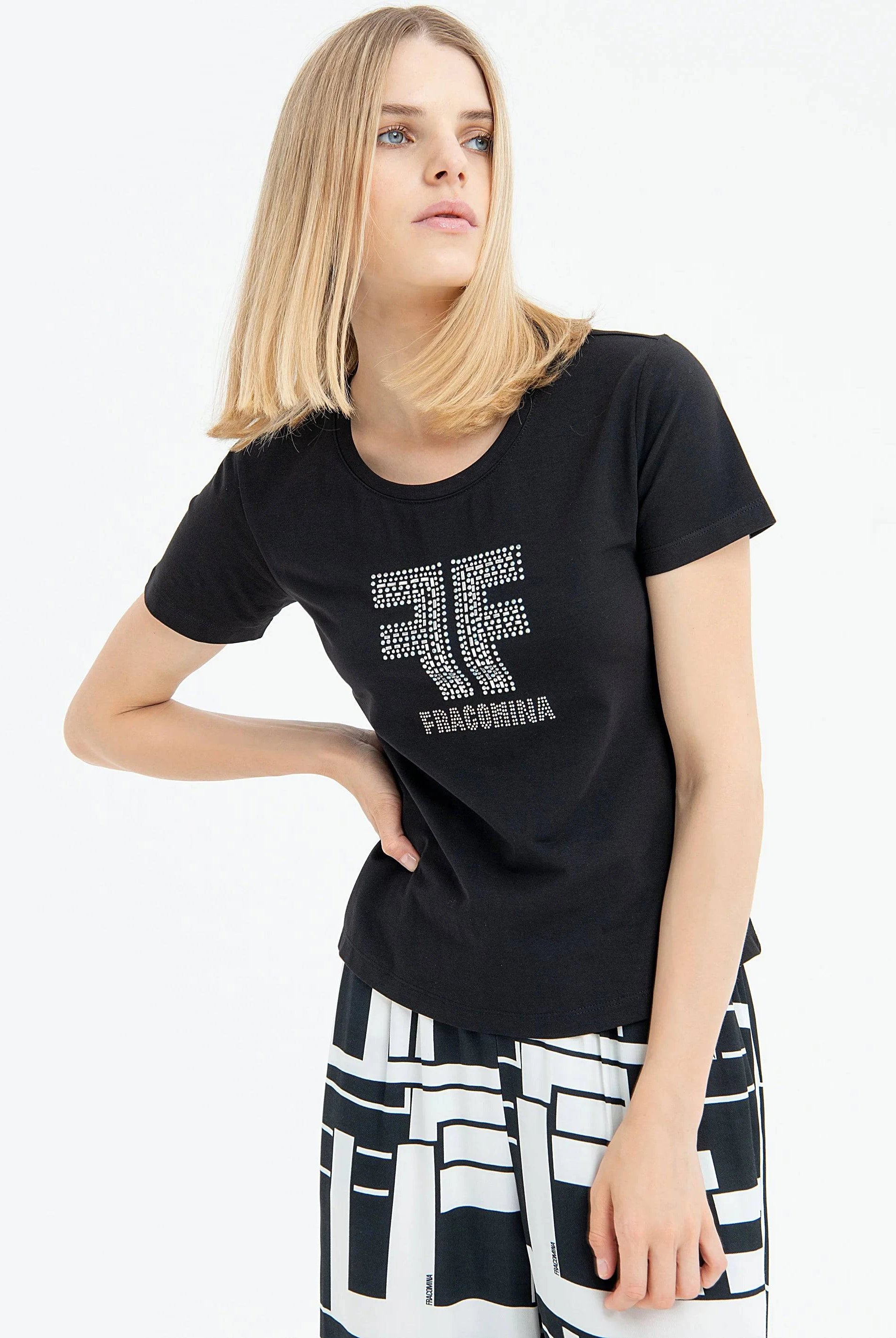 T-SHIRT FRACOMINA MNGRM STRASS - Carla Valente