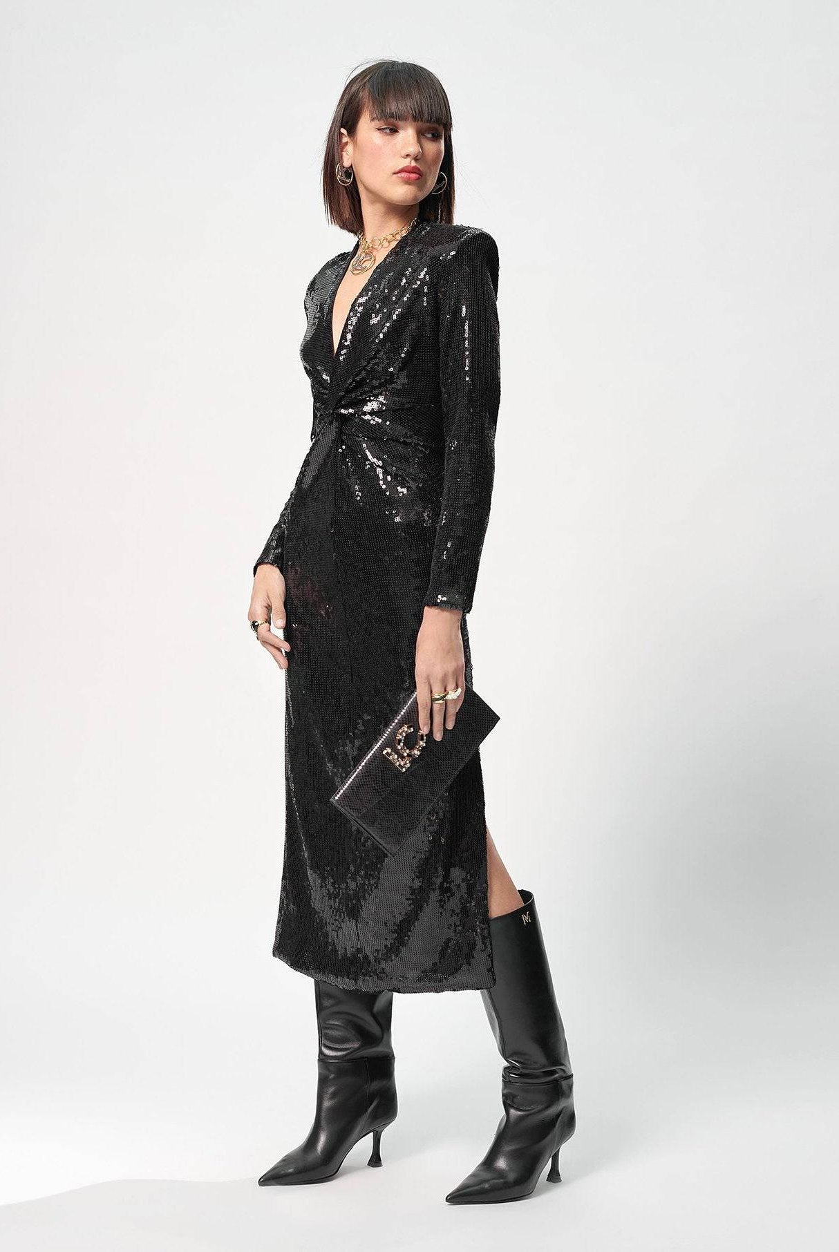 VESTIDO LOLA CASDMNT MIDI LANTEJOULAS - Carla Valente